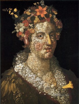 ジュゼッペ・アルチンボルド Painting - 花の女性 ジュゼッペ・アルチンボルド